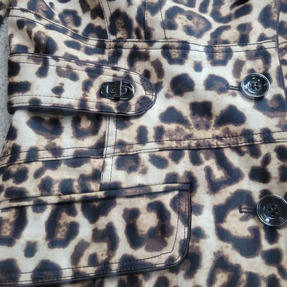 Etcetera Leopard Print Trench Coat Like New Designer Outerwear Size 8 - Picture 14 of 14